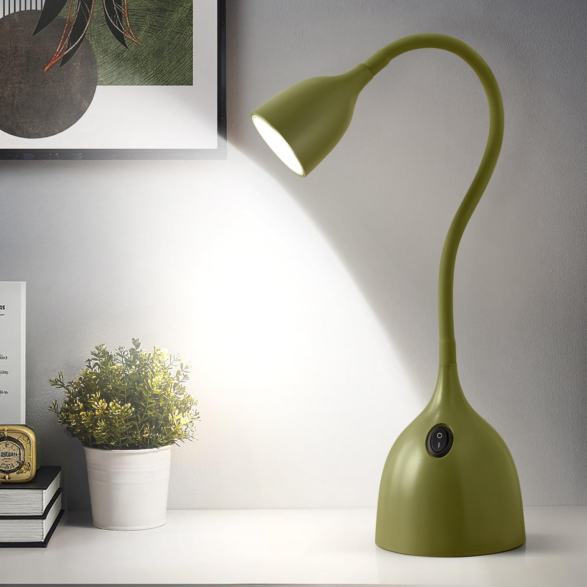 EJIAXIN Desk Lamp for Home Office, LED Reading Light, Small Adjustable Flexible Gooseneck Table Lamp, Eye-Caring Desk Lamp for College Dorm Room Study Lamp, Black