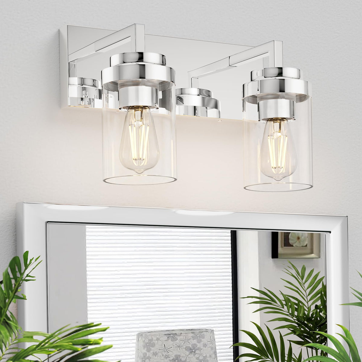 Bathroom Vanity Light, 3 Light Matte Black Vanity Lights with Clear Glass Shade, 22in Modern Wall Sconces, Bathroom Lighting Fixtures Over Mirror for Living Room