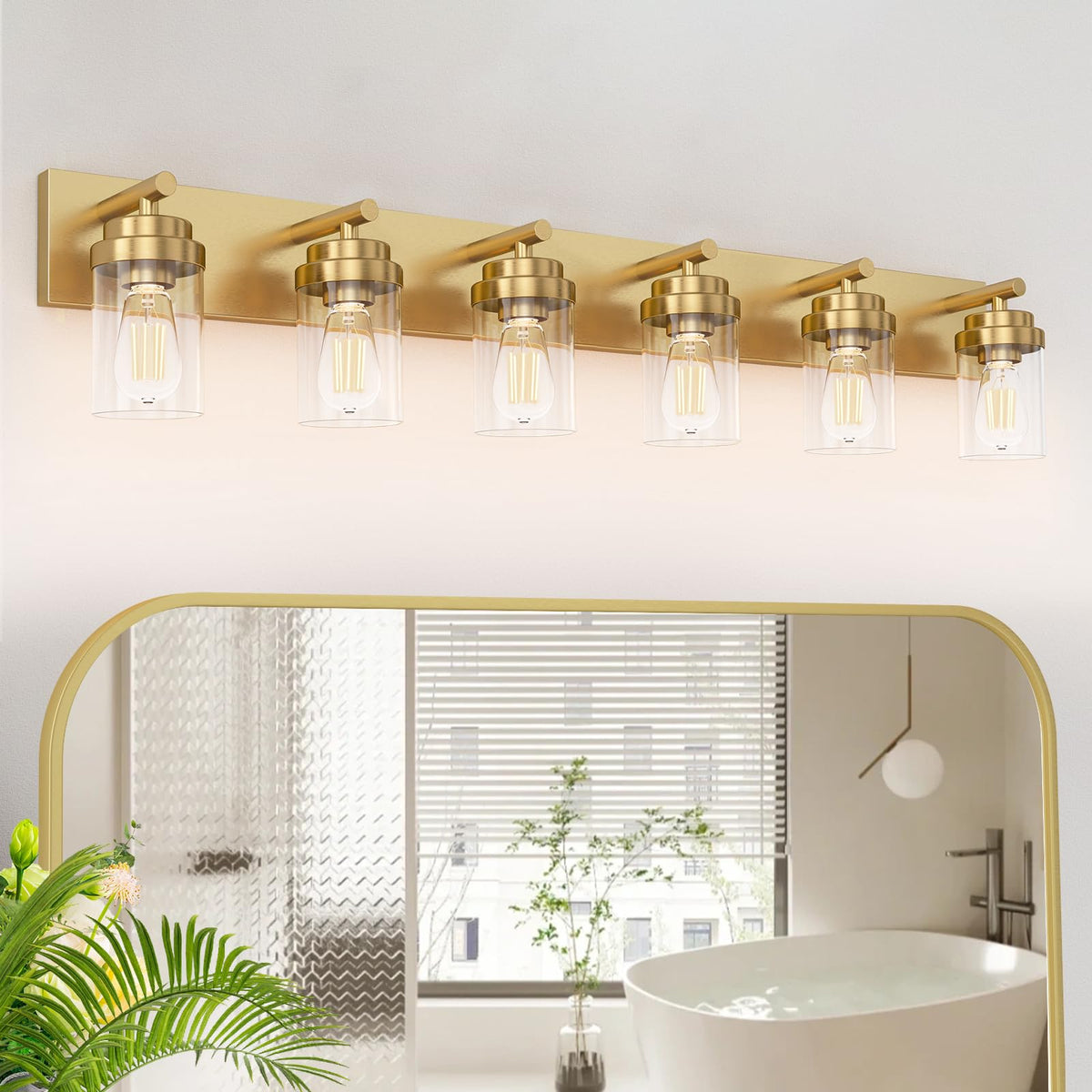 IZORRO Bathroom Vanity Light Fixture, 3-Light 22 Inch Matte Black Bathroom Light Fixtures Over Mirror, with Clear Glass Shade, Modern Farmhouse Vanity Lights, Rustic Restroom Lighting Fixtures