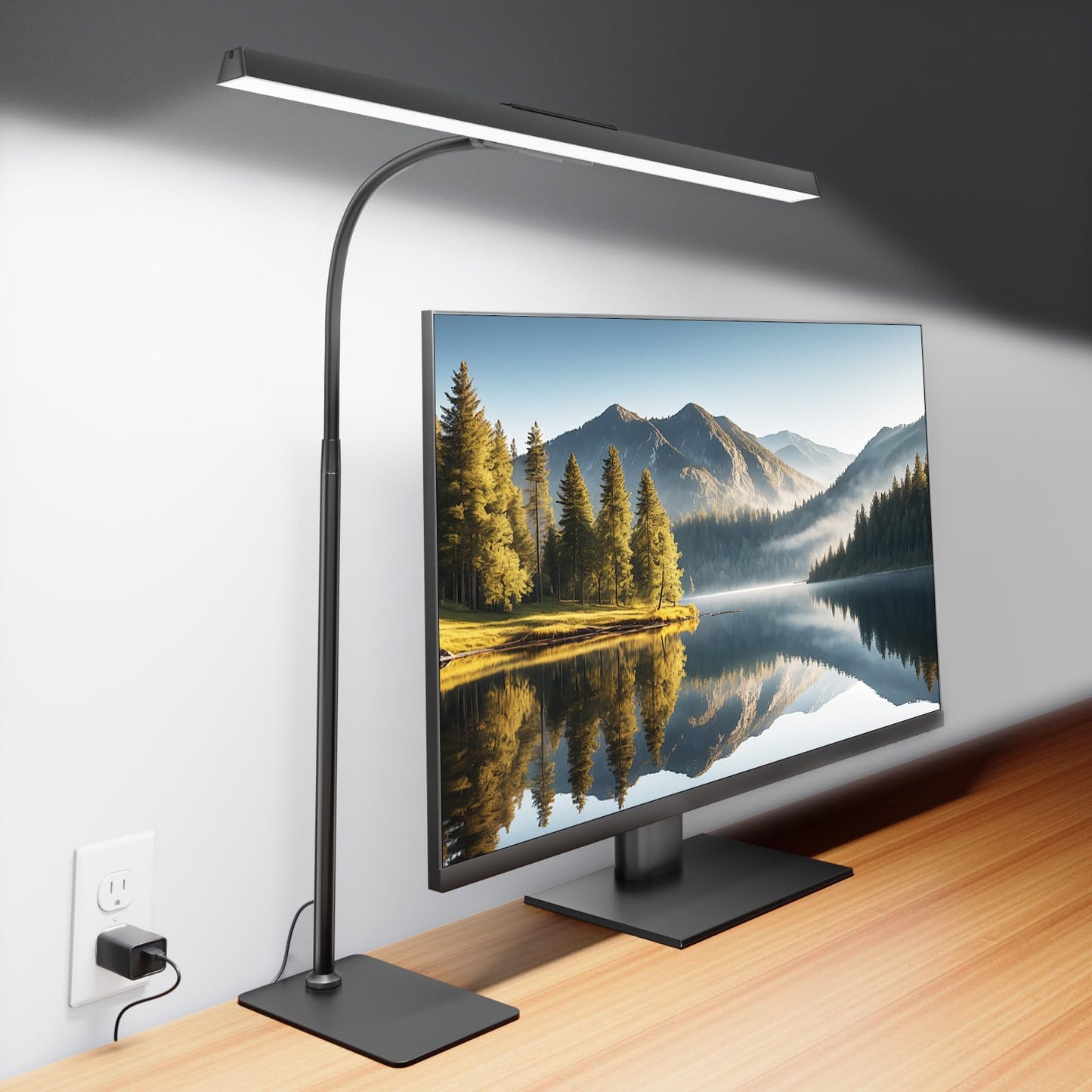 Kary LED Desk Lamp, Flexible Gooseneck Task Light with Base and Timer | 12W Tall Architect Lamp for Home Office Working, Reading, Crafting, Study, 5-Level Dimmable Brightness and Color