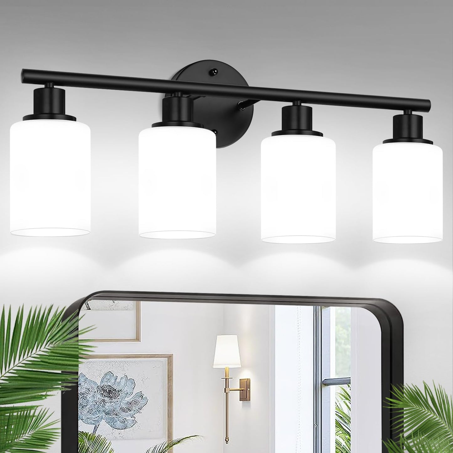 Zarbitta 3-Light Bathroom Light Fixtures, Brushed Nickel Vanity Light, Farmhouse Wall Lights with Clear Glass Shade, Bathroom Wall Lamp for Mirror Kitchen Bedroom Hallway Living Room Hallway Cabinet
