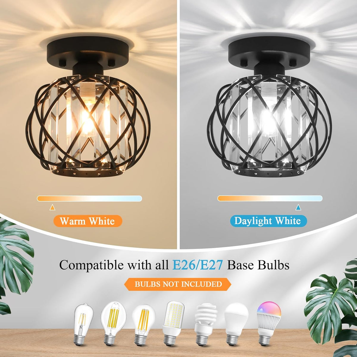 Hallway Ceiling Light fixtures,Flush Mount Ceiling Light Fixture E26 Ceiling Lighting with Crystal Small Chandelier Indoor Lighting for Foyer Entryway Bedroom Bathroom Closet Living Room