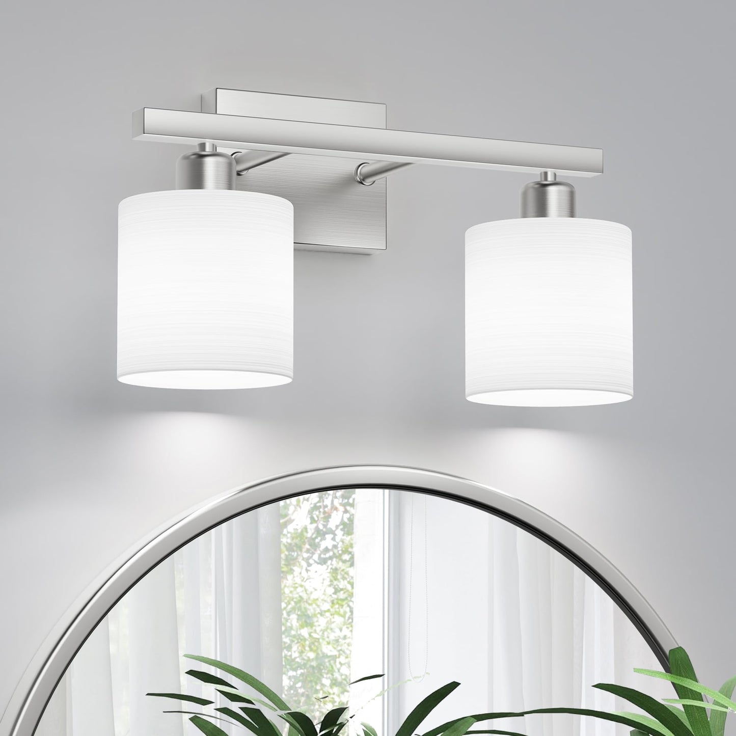 Bathroom Light Fixtures, Bathroom Lighting Fixtures Over Mirror, Interior Classic Vanity Lights, Modern Vanity Light with Textured White Glass Shade, Brushed Gold, 3-Light