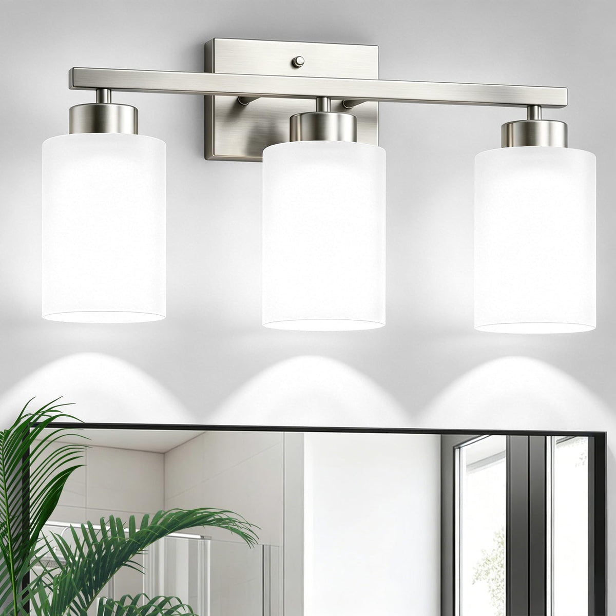 IZORRO Modern Bathroom Light Fixtures, 4 Light Black Vanity Lights, Bathroom Lighting Fixtures Over Mirror with Clear Glass for Living Room Cabinet Bedroom