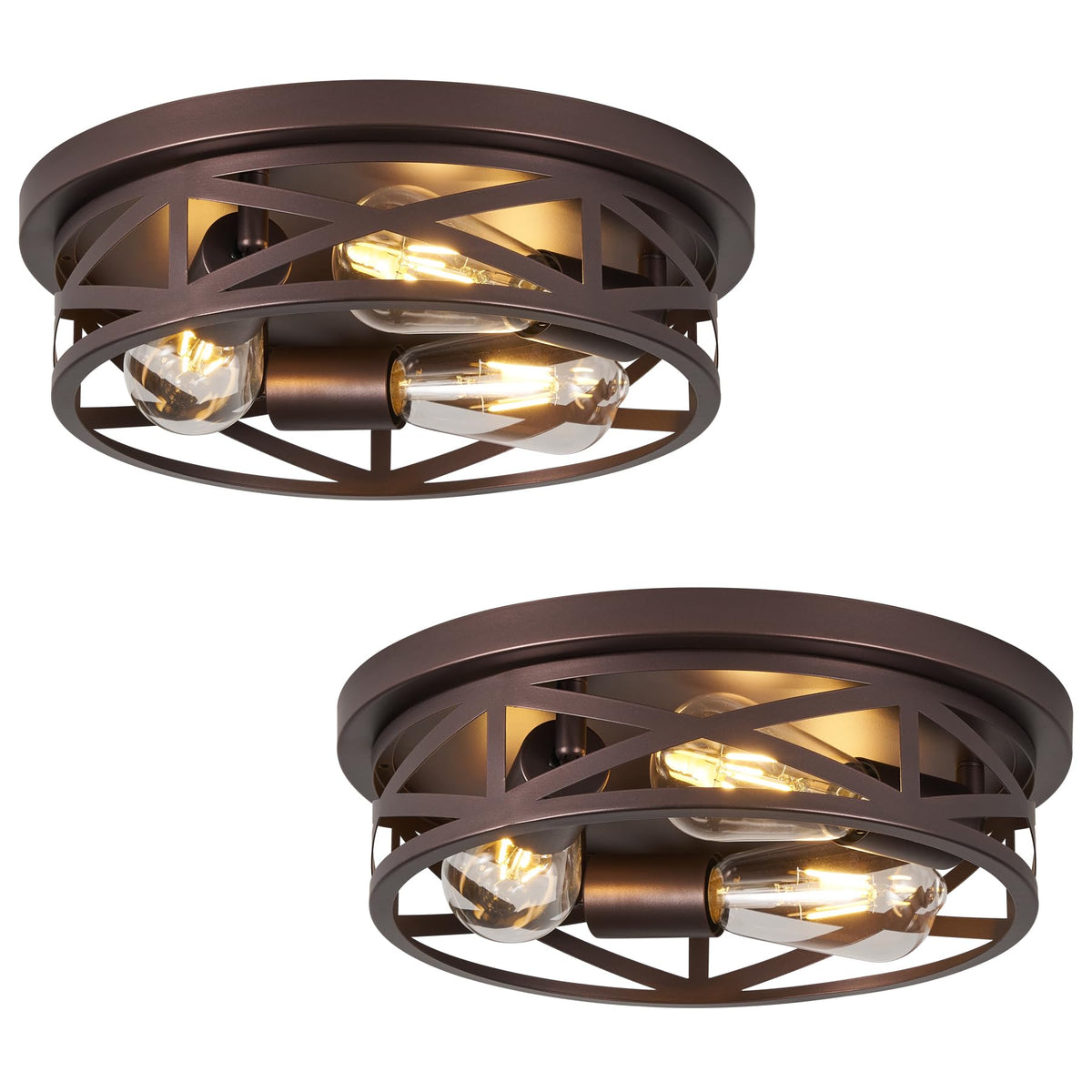 13 inch Black Flush Mount Ceiling Light Fixtures,3-Light Modern Hallway Light Fixtures Ceiling, Black Light Fixture Ceiling Mount for Farmhouse,Kitchen, Bedroom 2 Pack