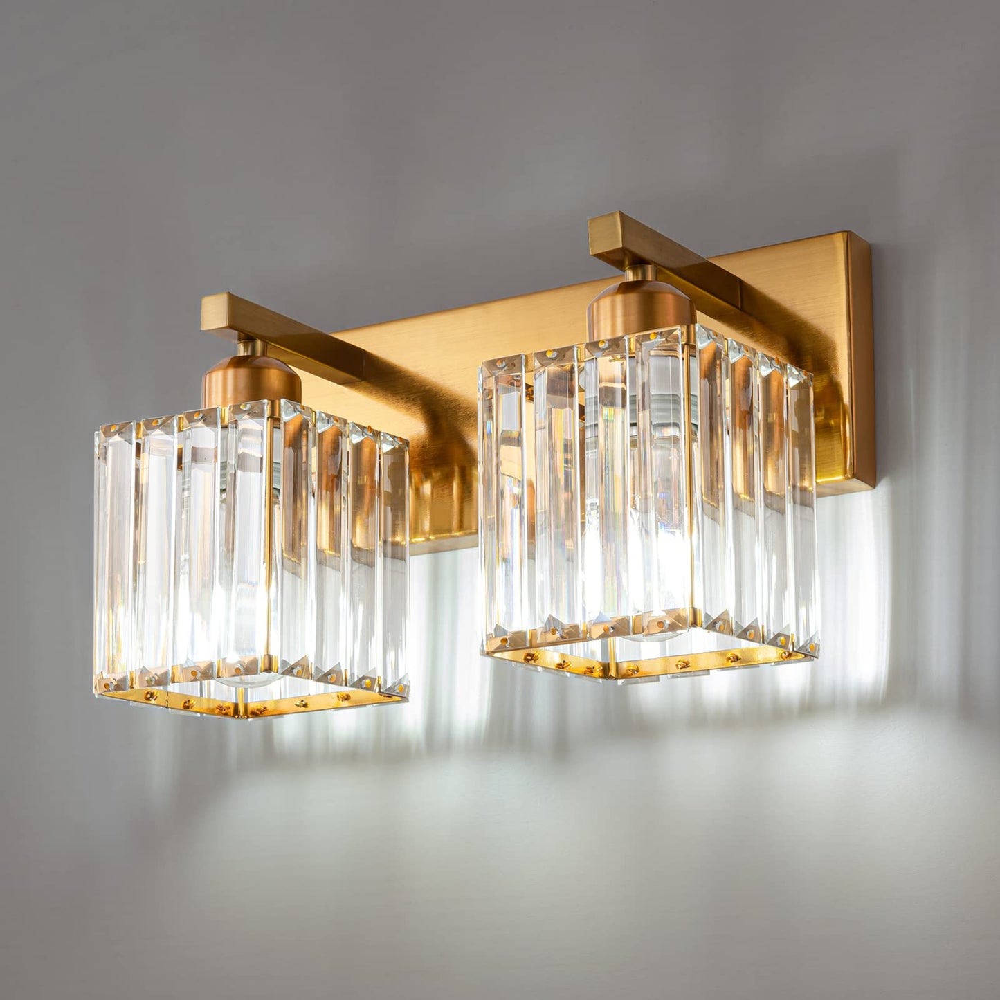 Modern Bathroom Vanity Light 3-Lights Modern Black Crystal Wall Light Bathroom Vanity Light Fixtures