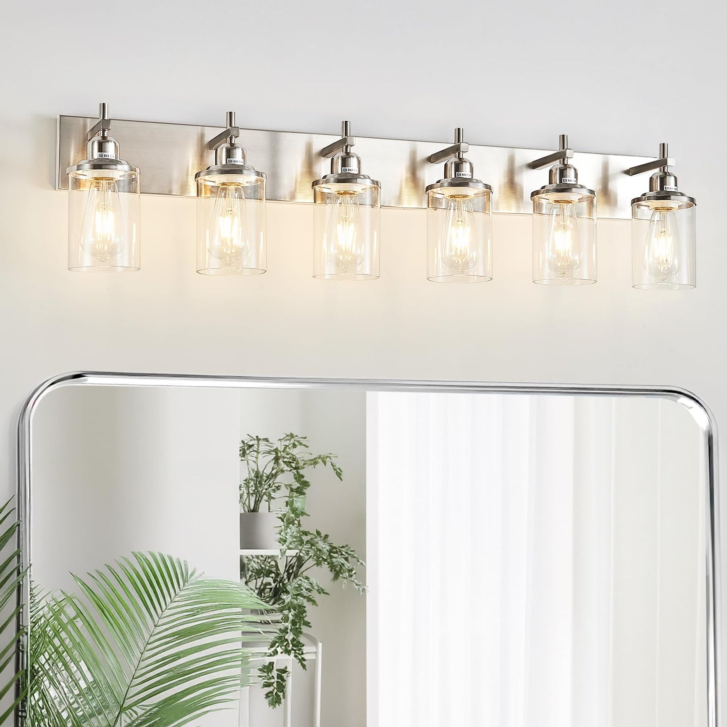 Lanhall 3-Light Black Bathroom Light Fixture Over Mirror Modern Farmhouse Bathroom Vanity Light Vintage Wall Lighting with Clear Glass Shade for Bathroom, Bedroom, Hallway, Cabinet