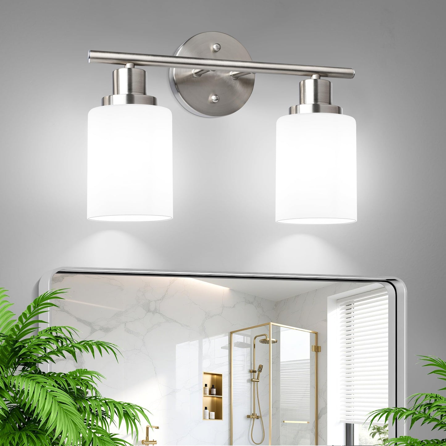 Modern Bathroom Light Fixtures, 3 Light Vanity Lights, Black Wall Lamp with Clear Glass for Bathroom, Mirror, Living Room, Bedroom, Hallway, E26 Base