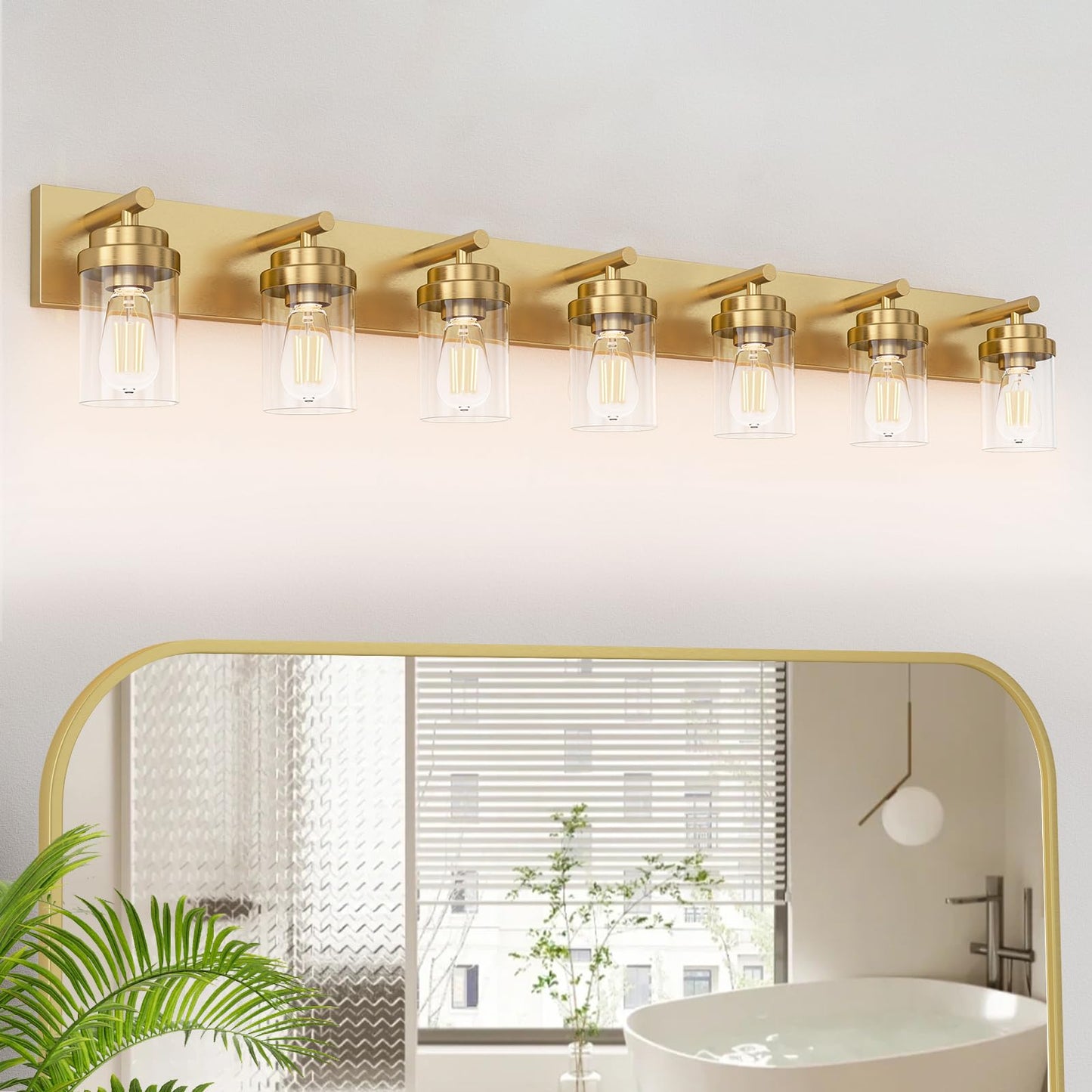 IZORRO Bathroom Vanity Light Fixture, 3-Light 22 Inch Matte Black Bathroom Light Fixtures Over Mirror, with Clear Glass Shade, Modern Farmhouse Vanity Lights, Rustic Restroom Lighting Fixtures