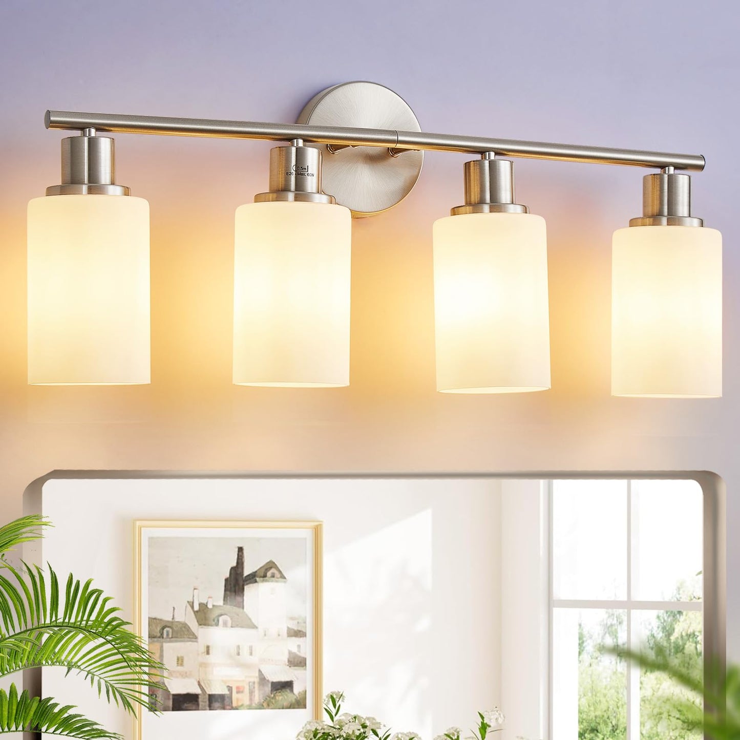 DLLT 3-Light Bathroom Light Fixtures: Set of 2 Black Modern Vanity Lights with Clear Glass Shade - 18.51" Bathroom Wall Lamp for Mirror Kitchen Living Room