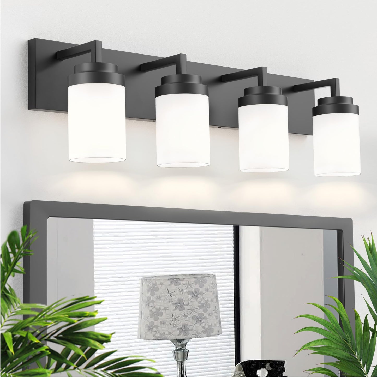 Bathroom Vanity Light, 3 Light Matte Black Vanity Lights with Clear Glass Shade, 22in Modern Wall Sconces, Bathroom Lighting Fixtures Over Mirror for Living Room