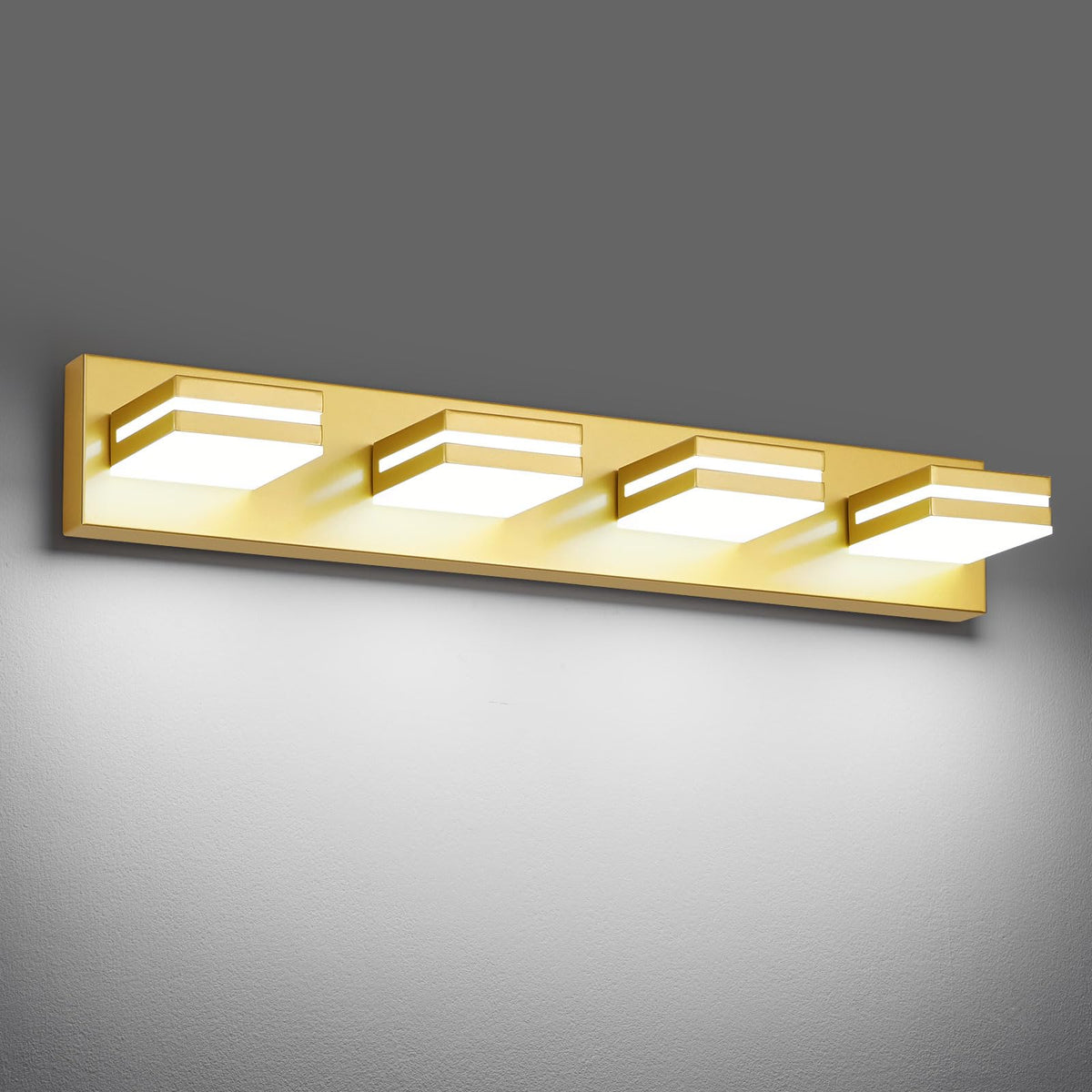 Modern LED Small Black Acrylic Bathroom Lights Fixtures 3-Light | Wall Lighting,Vanity Lights for Bathroom Over Mirror 6000K 350°Rotate（No Assembly Required）