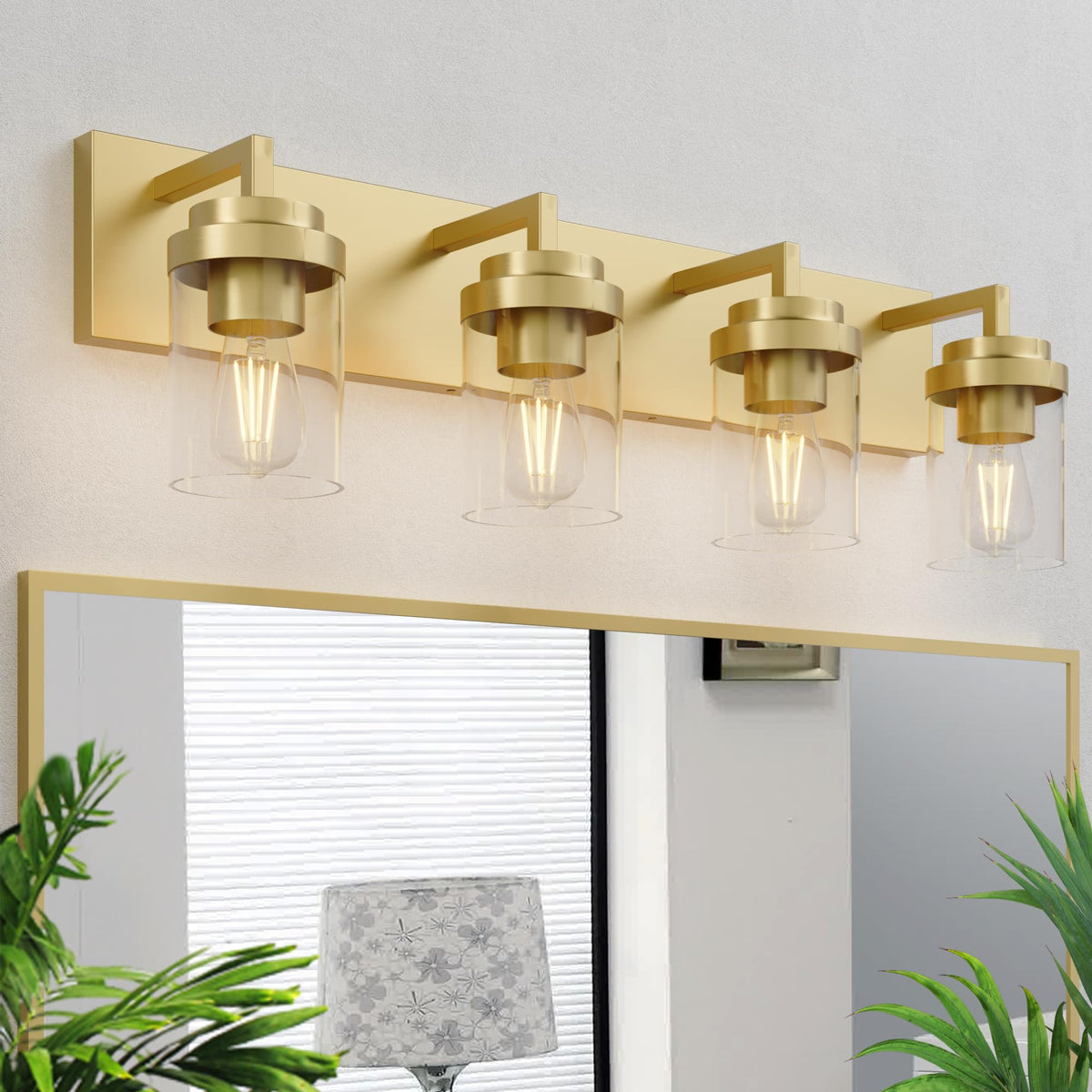 Bathroom Vanity Light, 3 Light Matte Black Vanity Lights with Clear Glass Shade, 22in Modern Wall Sconces, Bathroom Lighting Fixtures Over Mirror for Living Room