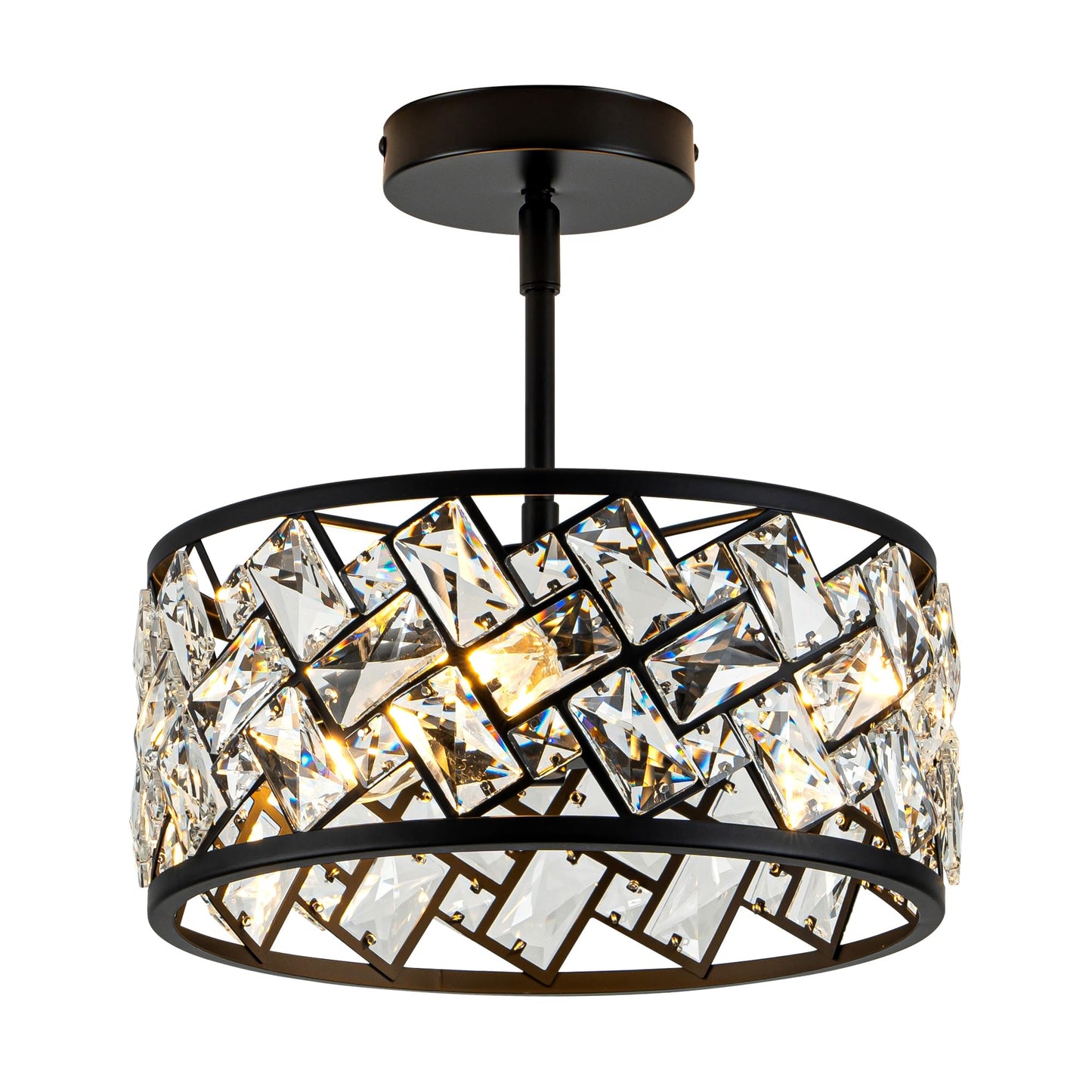 Rpzloila Flush Mount Ceiling Light Fixture for Kitchen Hallway, 2-Light Close to Ceiling Light with Black Metal and Wood Design, Rustic Farmhouse Ceiling (Bulb not Included)