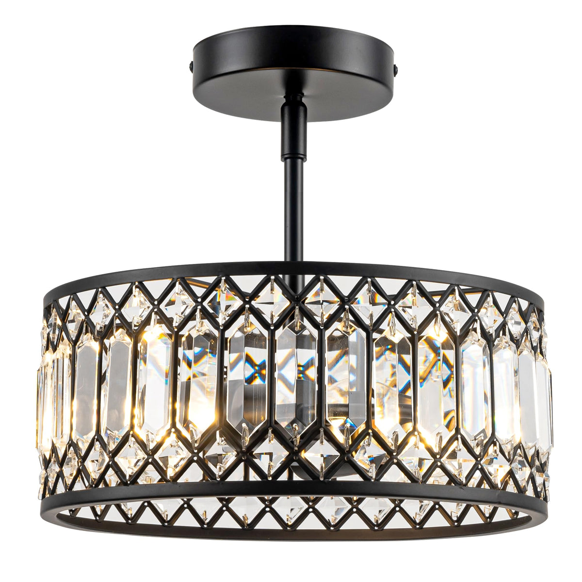 Rpzloila Flush Mount Ceiling Light Fixture for Kitchen Hallway, 2-Light Close to Ceiling Light with Black Metal and Wood Design, Rustic Farmhouse Ceiling (Bulb not Included)