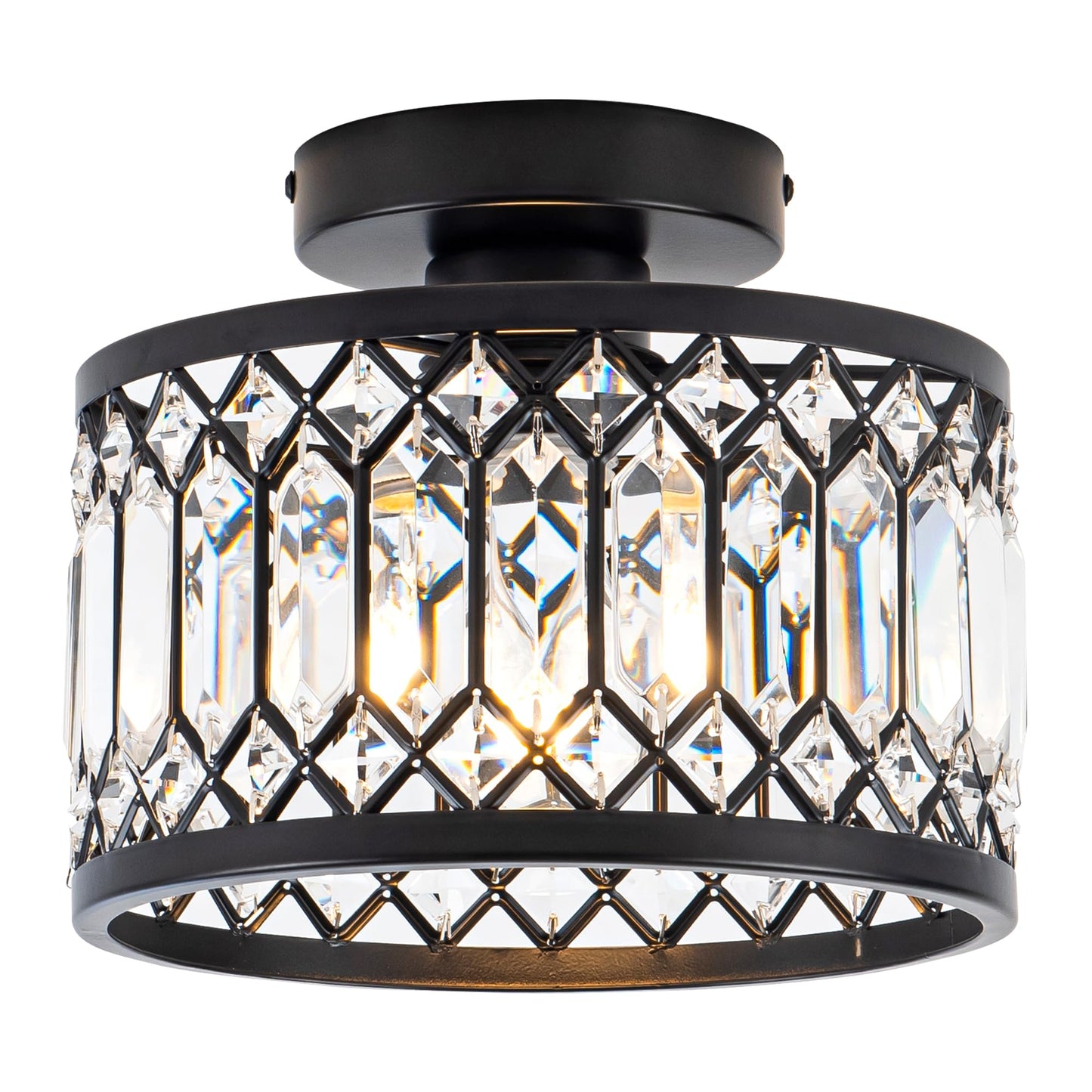 Rpzloila Flush Mount Ceiling Light Fixture for Kitchen Hallway, 2-Light Close to Ceiling Light with Black Metal and Wood Design, Rustic Farmhouse Ceiling (Bulb not Included)