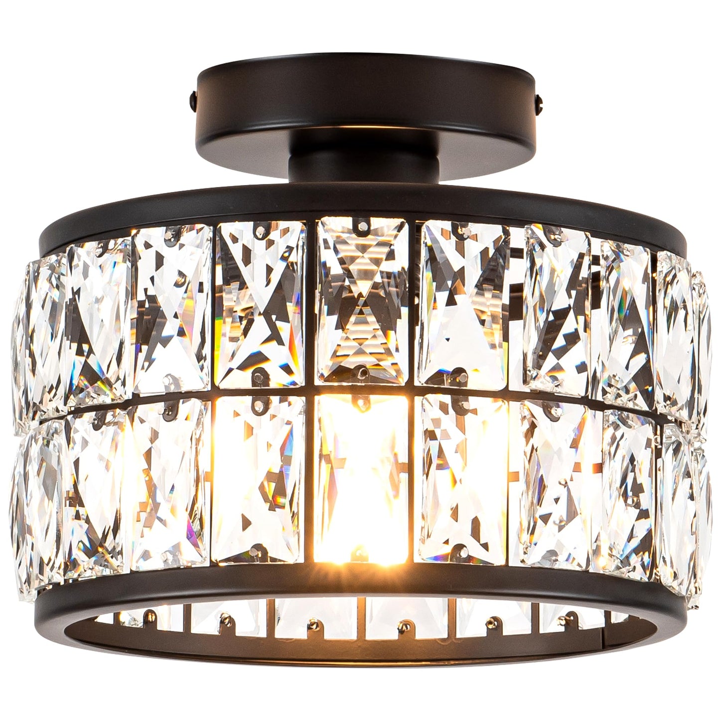Rpzloila Flush Mount Ceiling Light Fixture for Kitchen Hallway, 2-Light Close to Ceiling Light with Black Metal and Wood Design, Rustic Farmhouse Ceiling (Bulb not Included)
