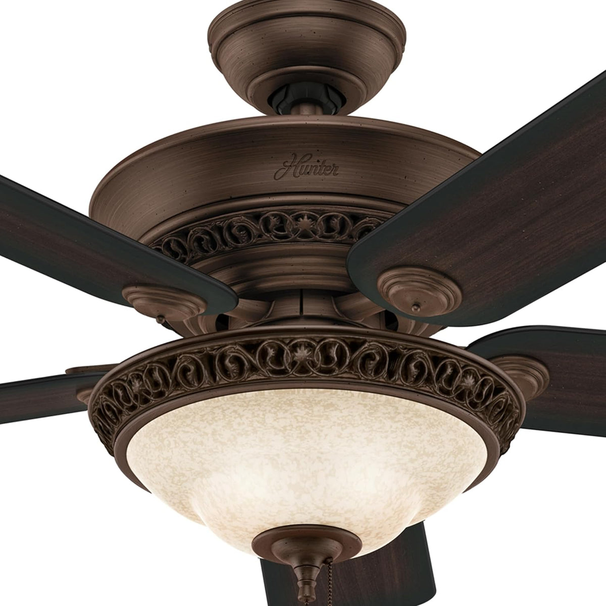 Hunter Italian Countryside, Indoor, Ceiling Fan, 52 inch, P.A. Cocoa | with LED Light, Standard Mount, Pull Chain, 5 Blades, For Bedroom, Living Room, 53200